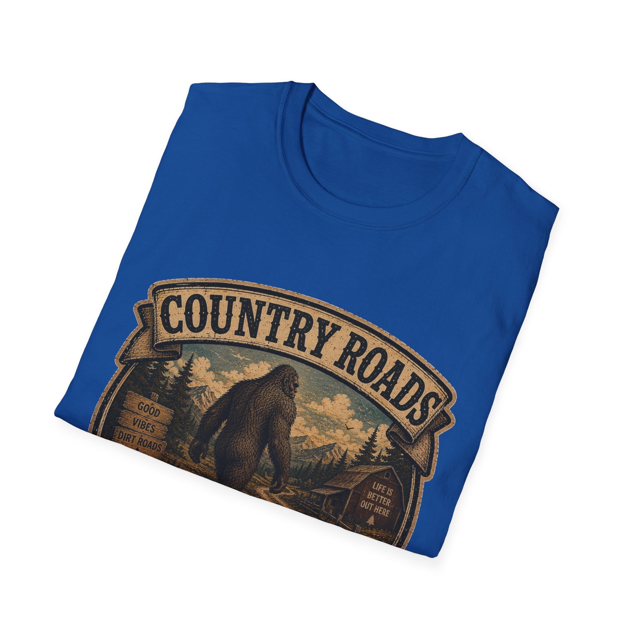 Country Roads T-Shirt — Vintage Bigfoot Scenic Travel Tee
