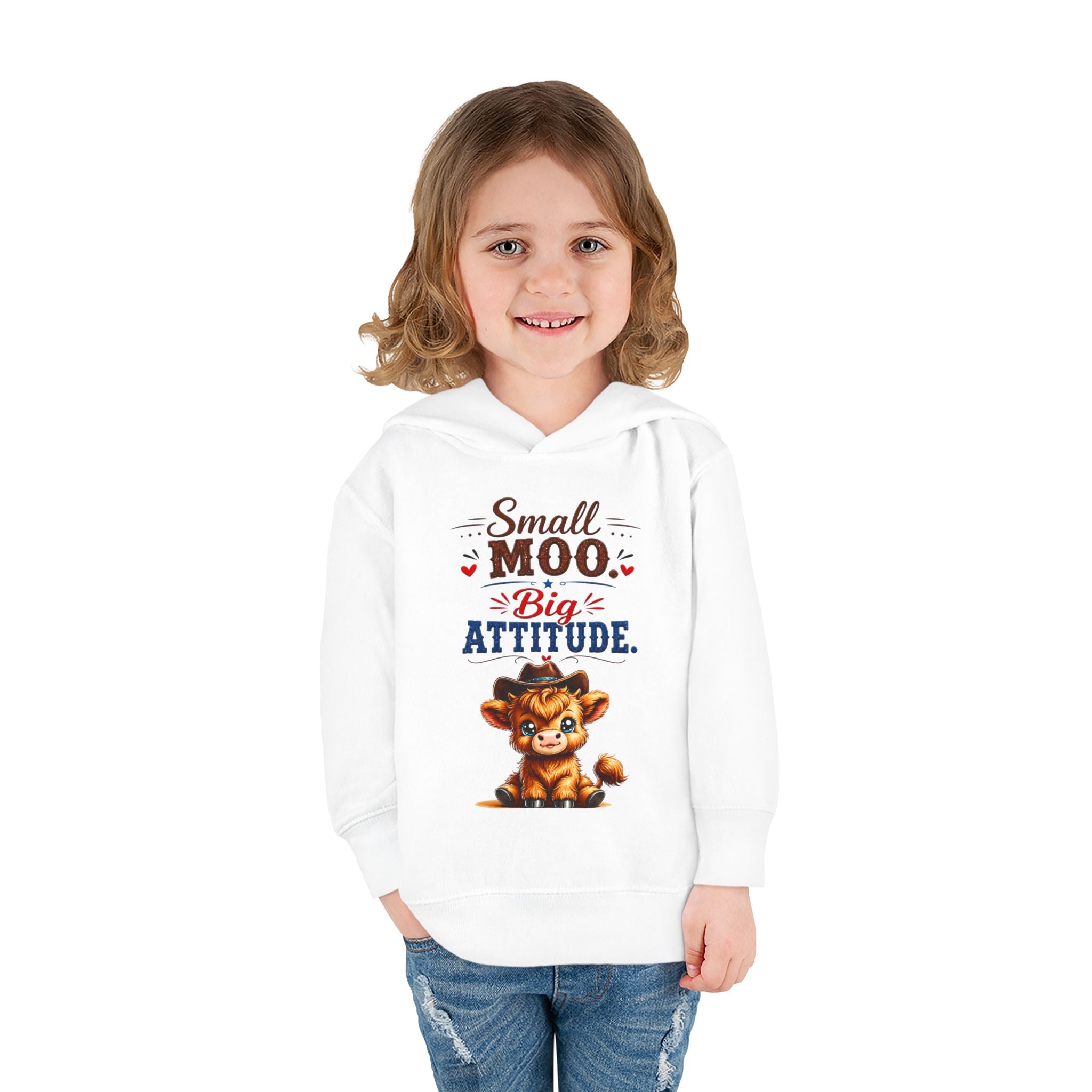 Small Moo Big Attitude Toddler Pullover Fleece Hoodie