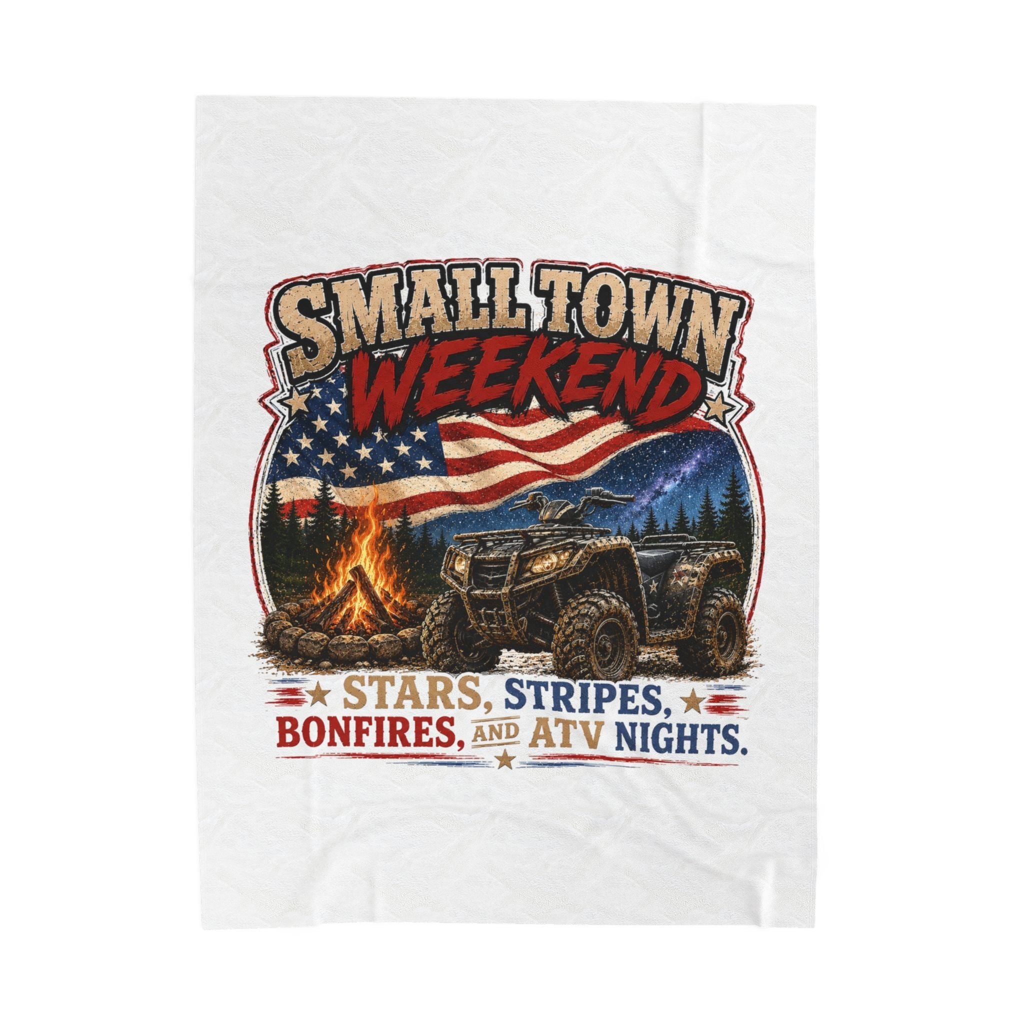 Small Town Weekend Velveteen Plush Blanket