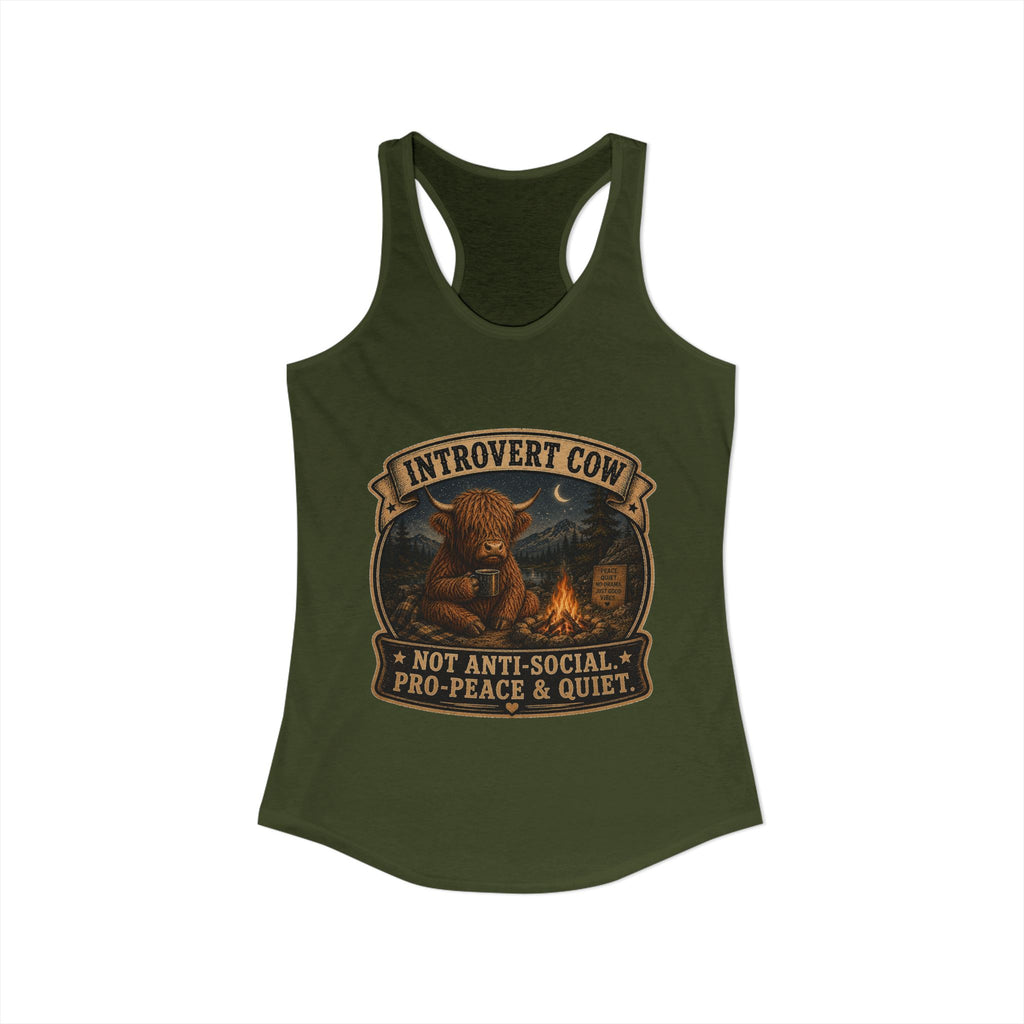 Introvert Highland Cow Women's Ideal Racerback Tank