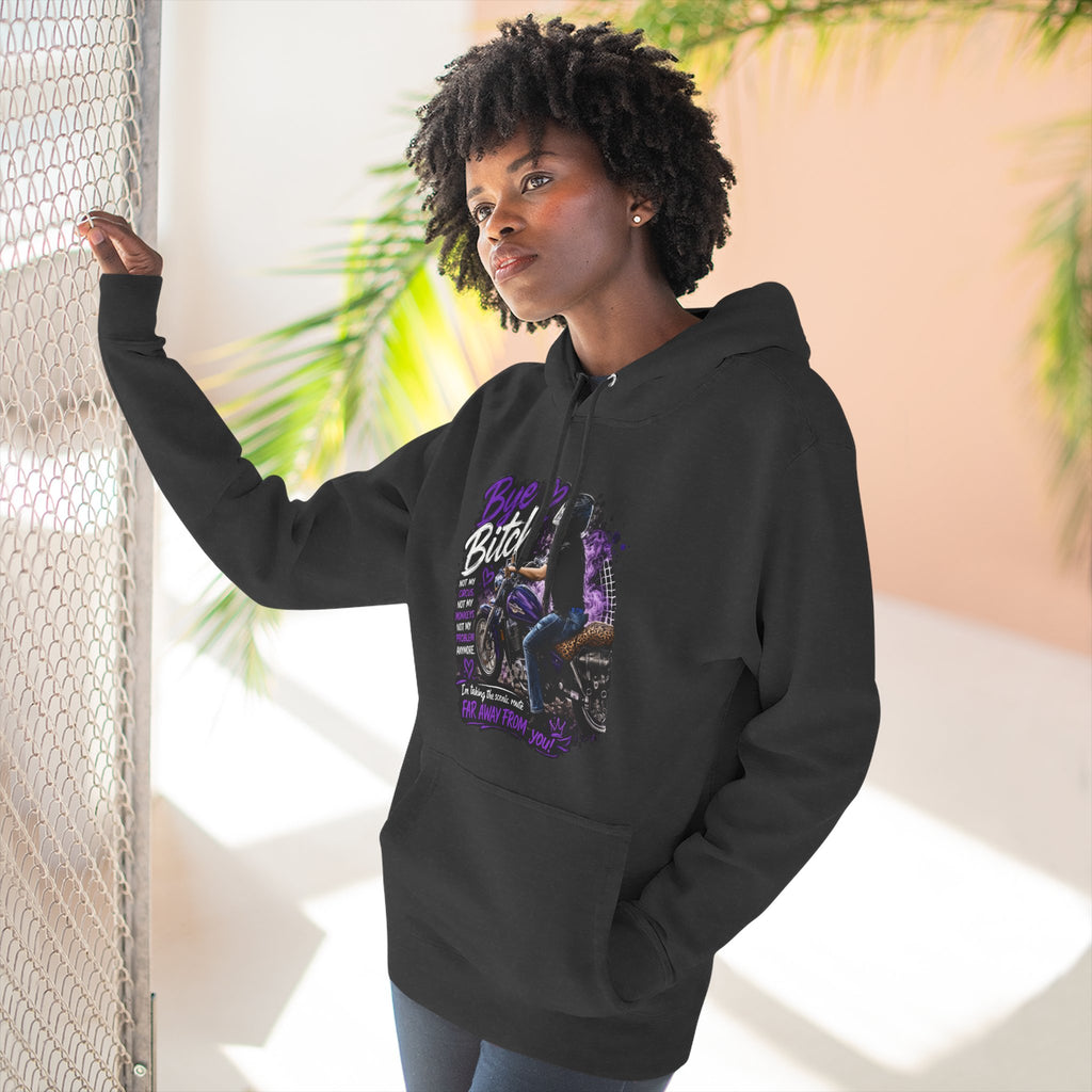"Bitch" Retro Motorcycle Pullover — Biker Babe Graphic Hoodie
