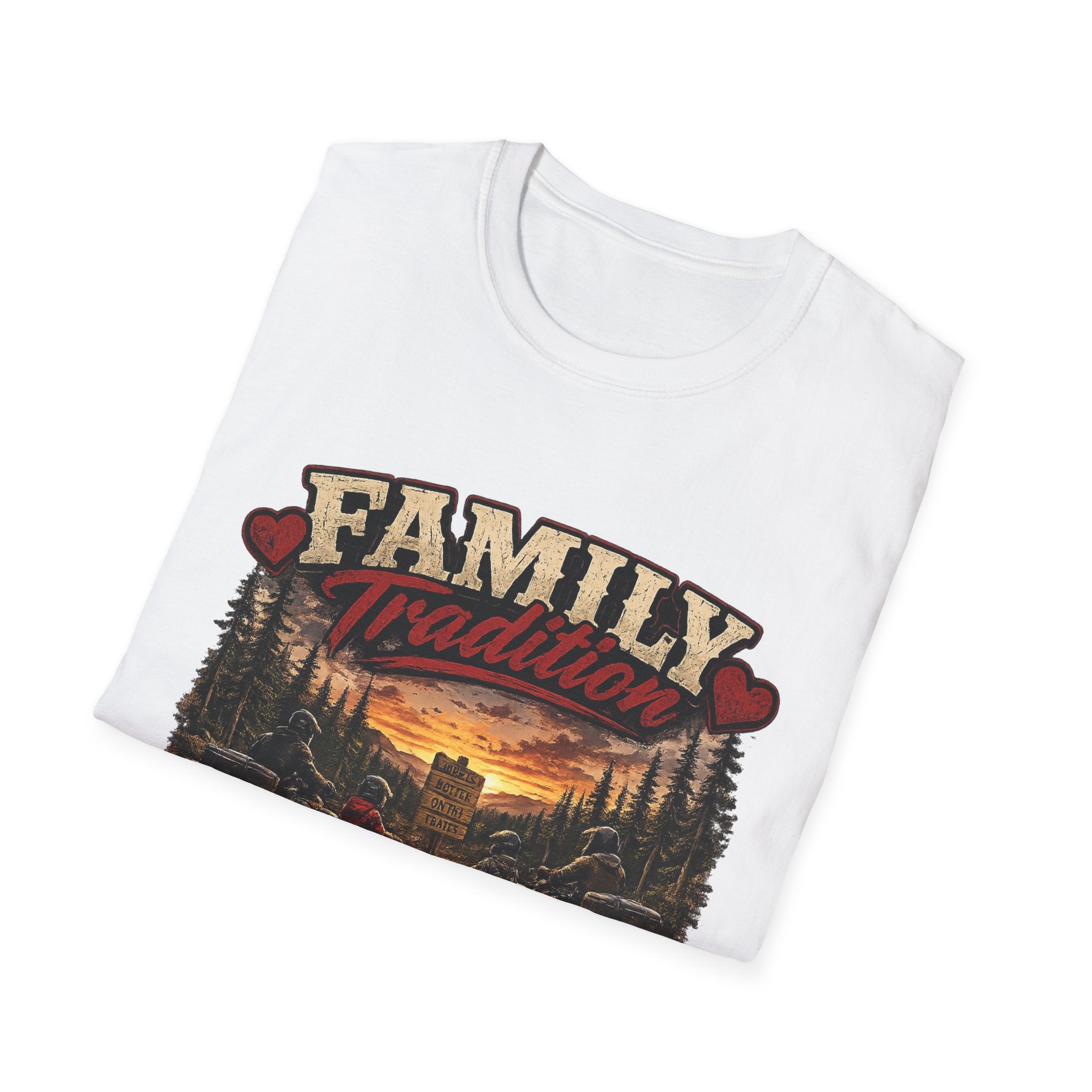 Family Tradition T-Shirt — Vintage Cabin Sunset Graphic Tee