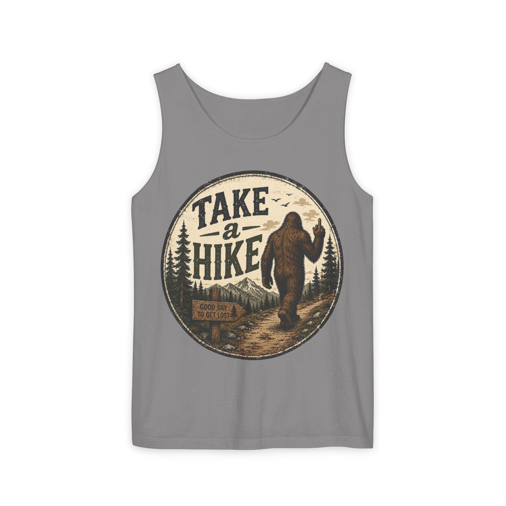 Take a Hike Tank Top — Vintage Bigfoot Hiking Graphic Tank