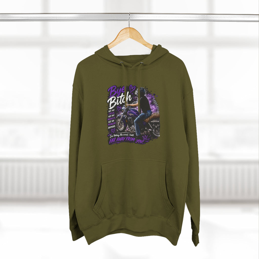 "Bitch" Retro Motorcycle Pullover — Biker Babe Graphic Hoodie
