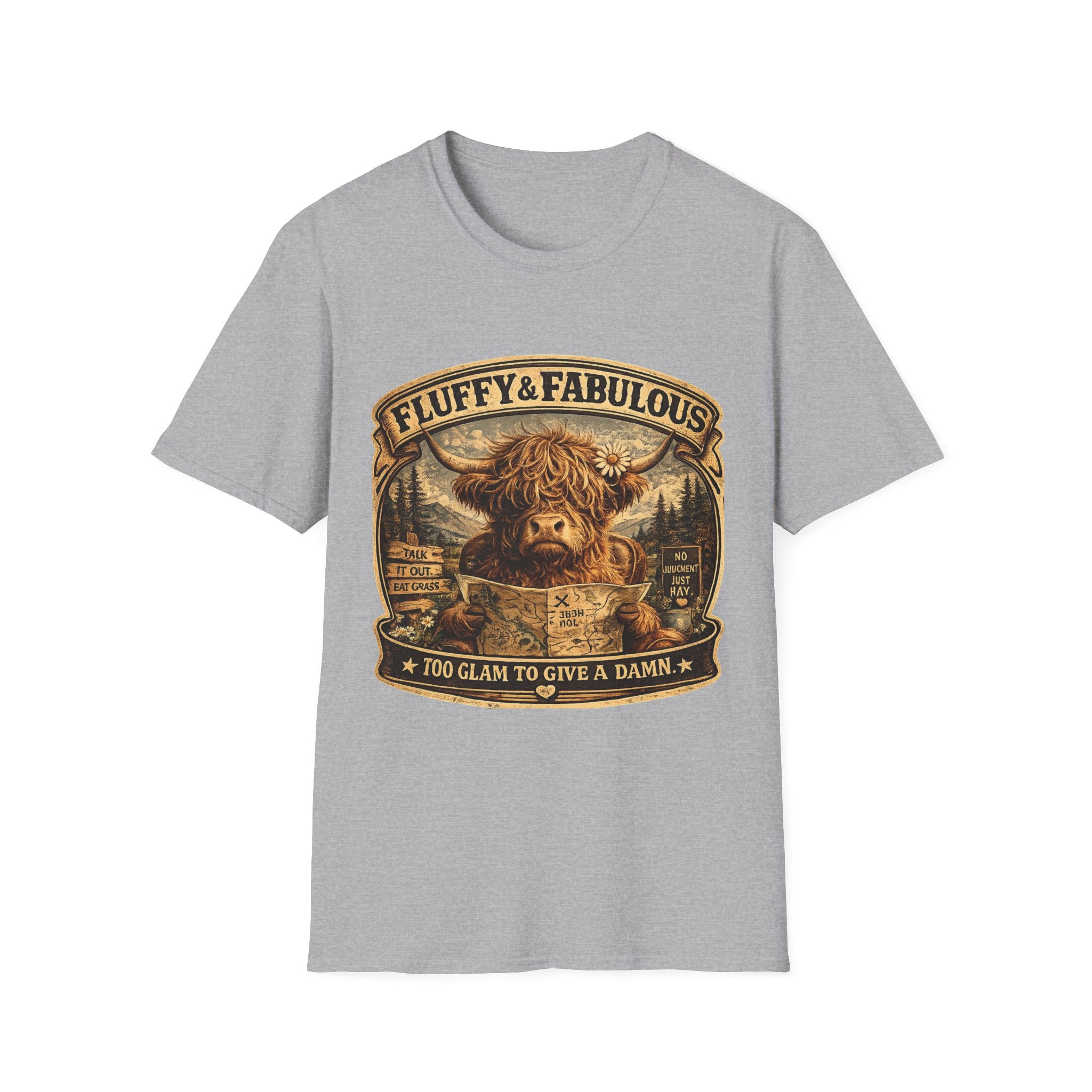 Fluffy & Fabulous Highland Cow Unisex Softstyle T-Shirt