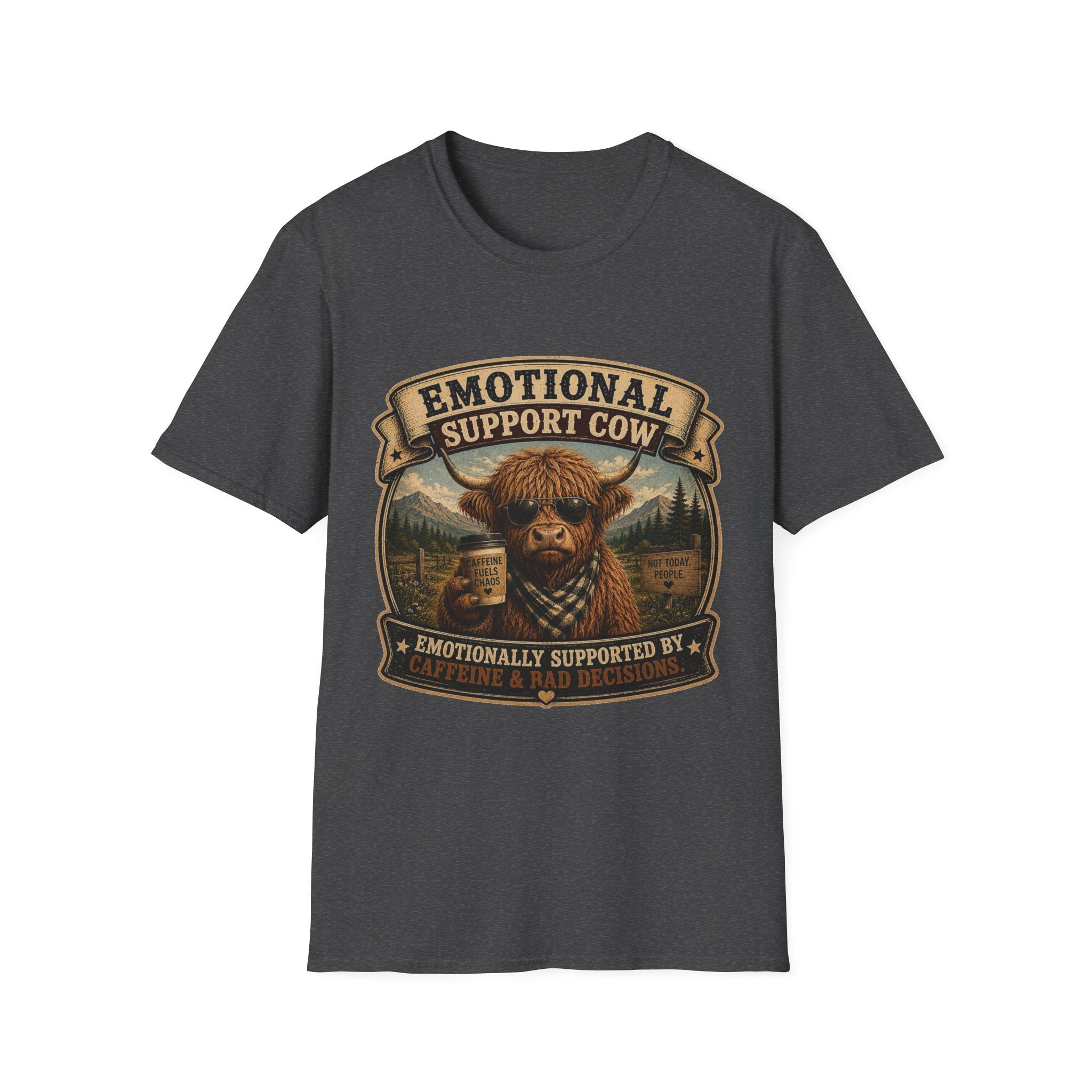 Socially Awkward Highland Cow - Unisex Softstyle T-Shirt