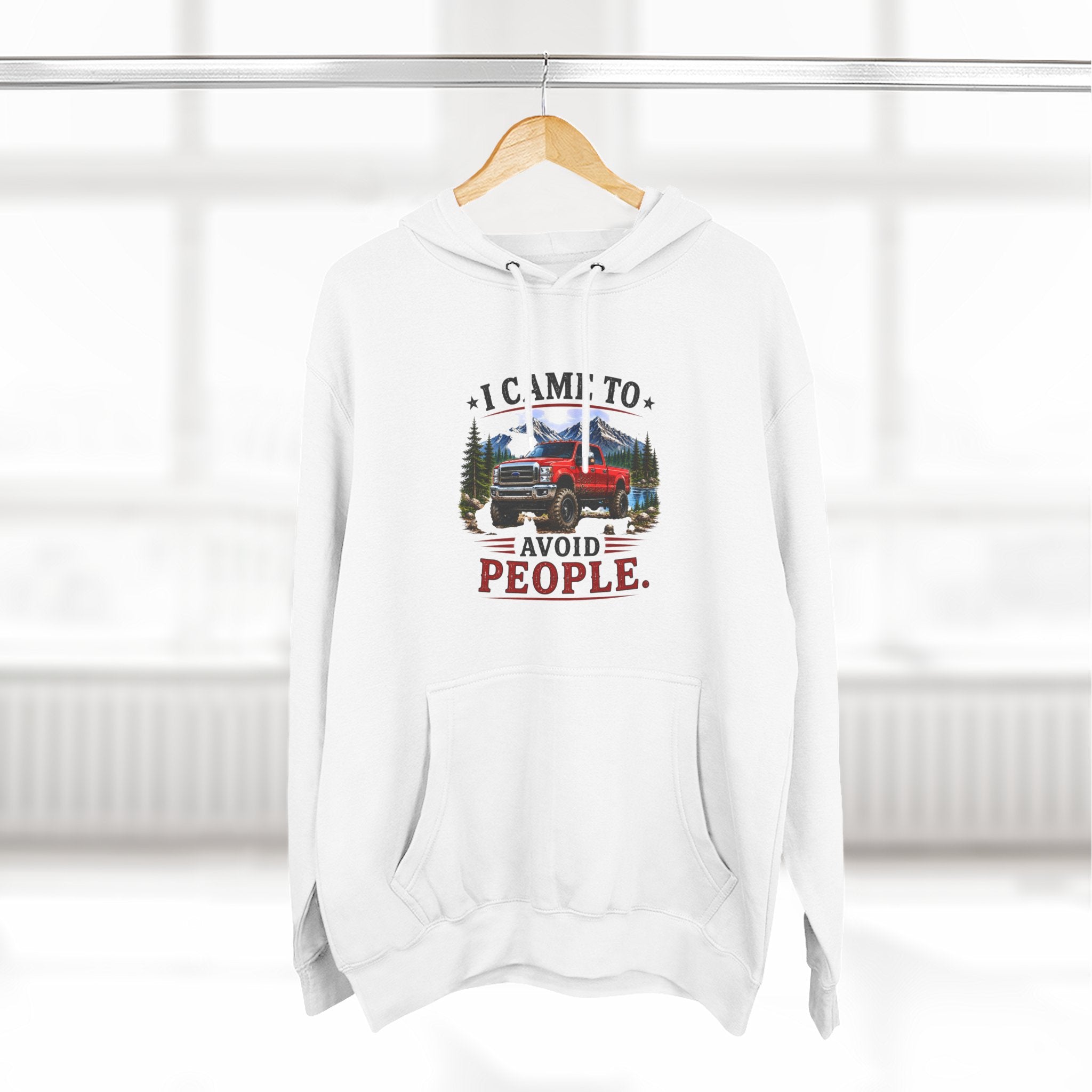 I Came to Avoid People Truck Three-Panel Fleece Hoodie