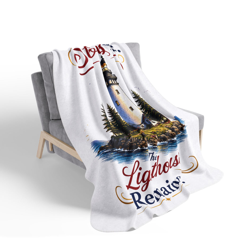 Storms Pass. The Lighthouse Remains Fleece Sherpa Blanket