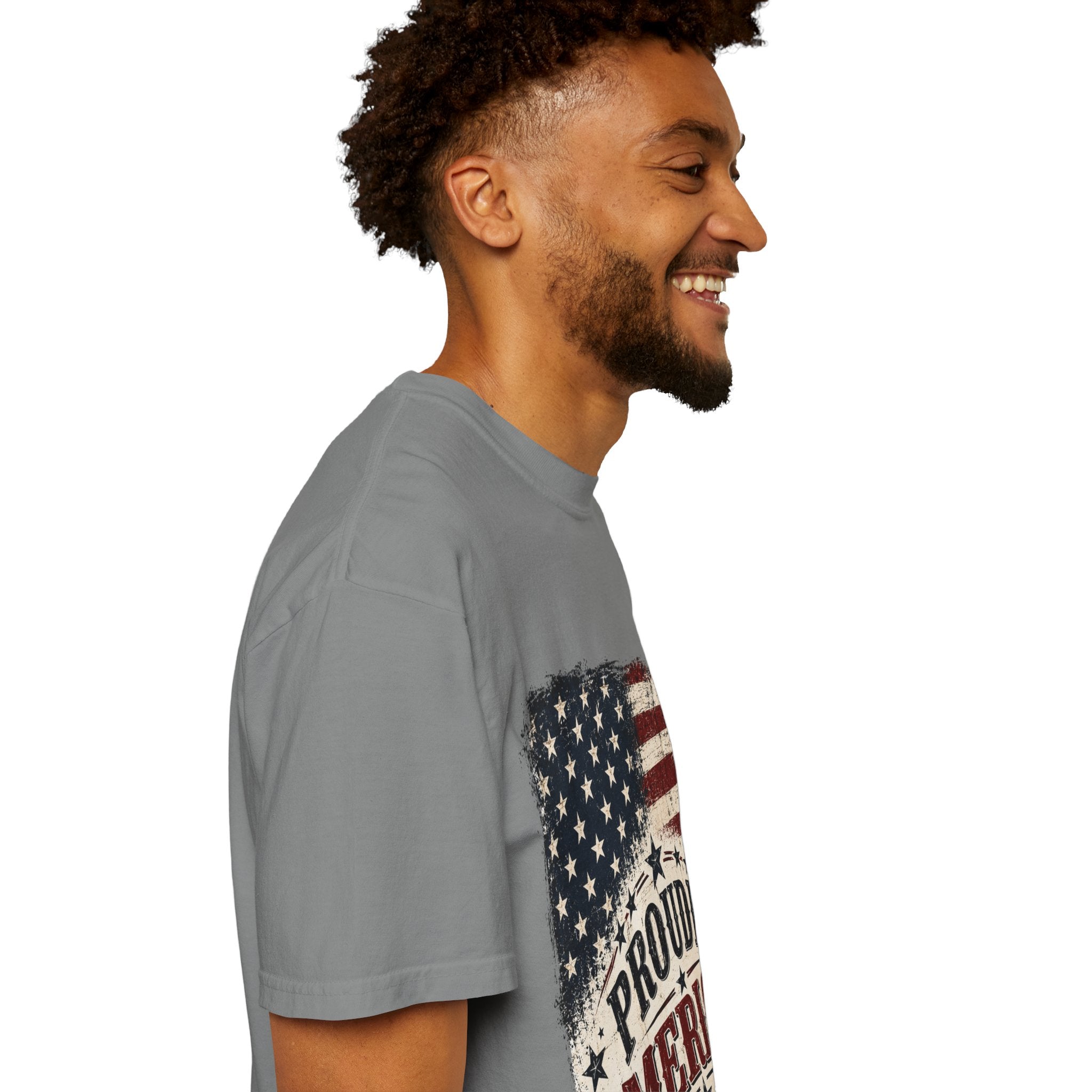 Proudly American T-Shirt — Vintage Flag Patriotic Tee for 4th of July