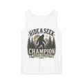 Hide & Seek Champion Tank Top — Funny Bigfoot Sasquatch Graphic Tank