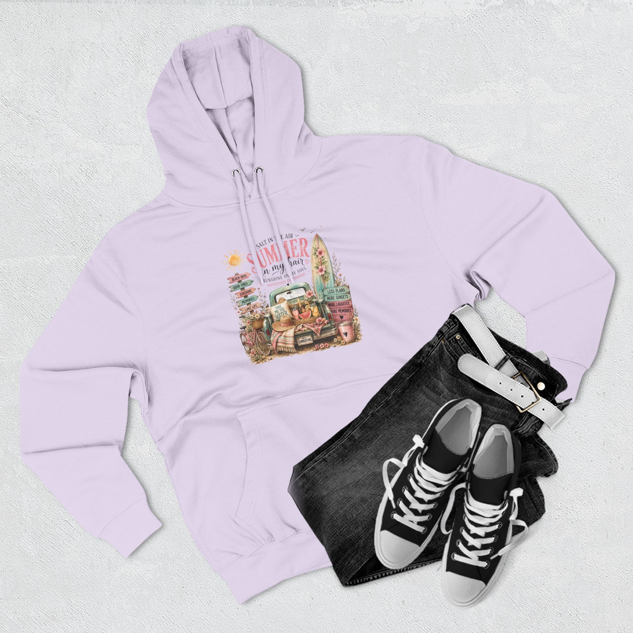 Salt in the Air Summer In my Hair - Women's Pull Over Hoodie