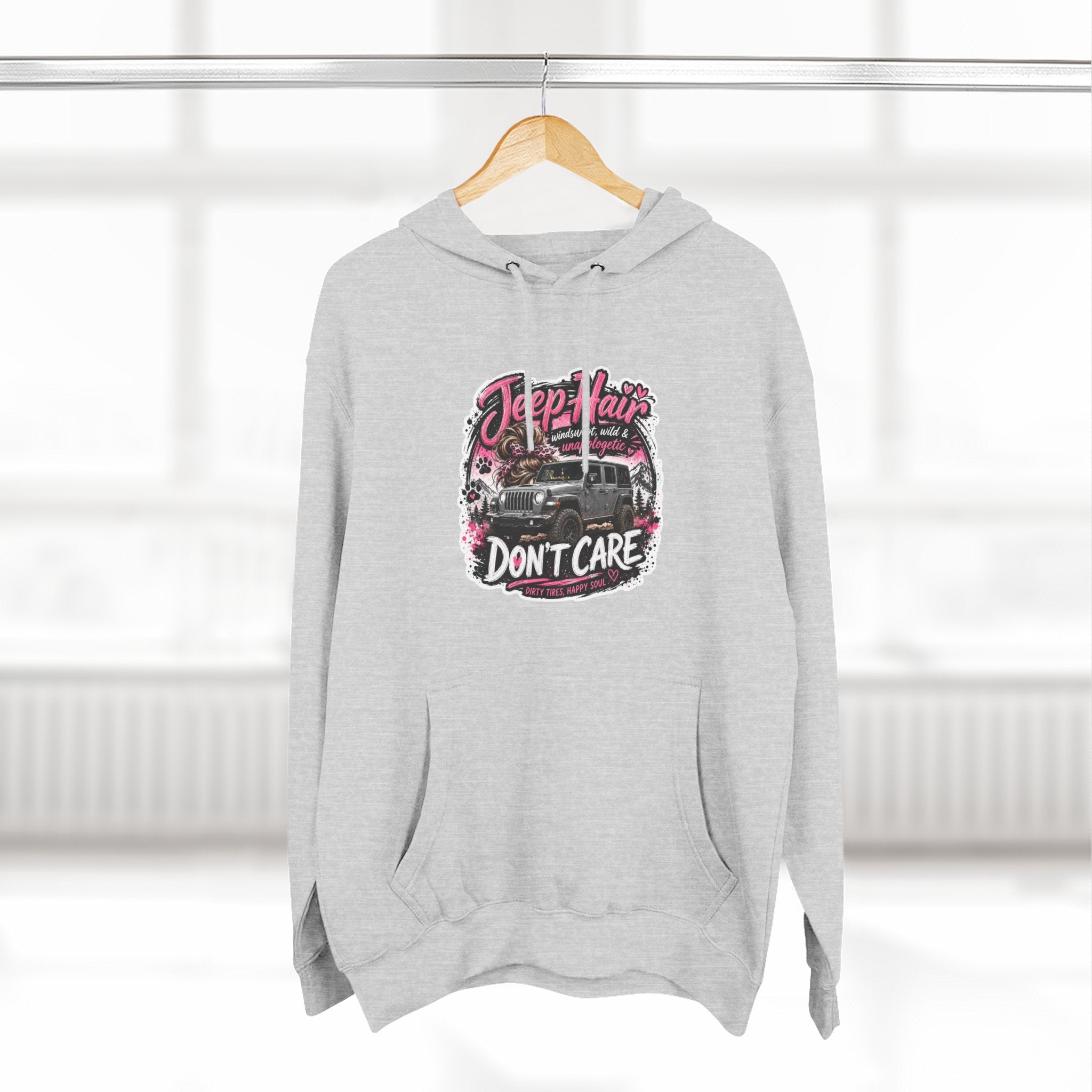 Jeep Hair Don't Care Three-Panel Fleece Hoodie