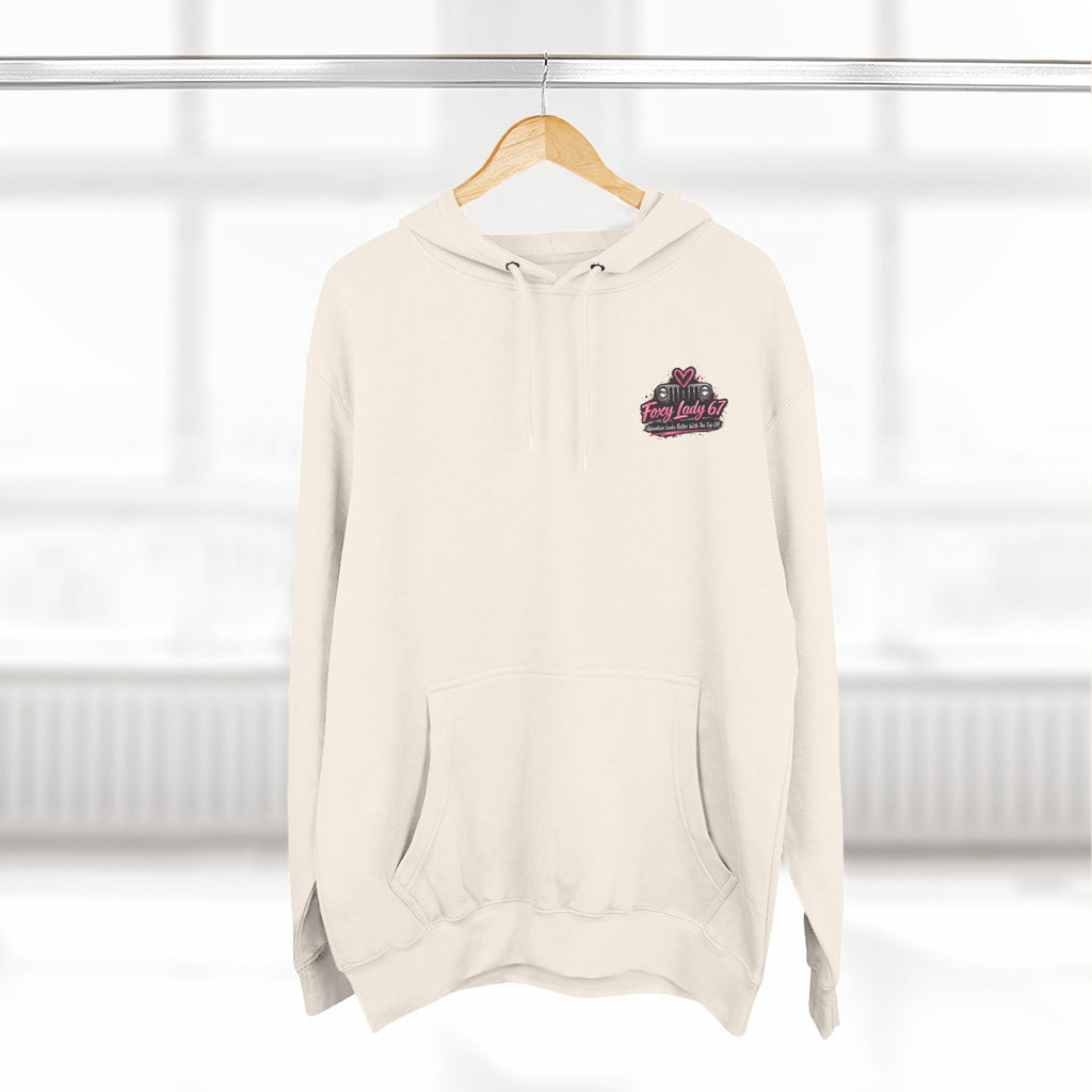 Let's Get Naked Jeep (design on front and back) Three-Panel Fleece Hoodie