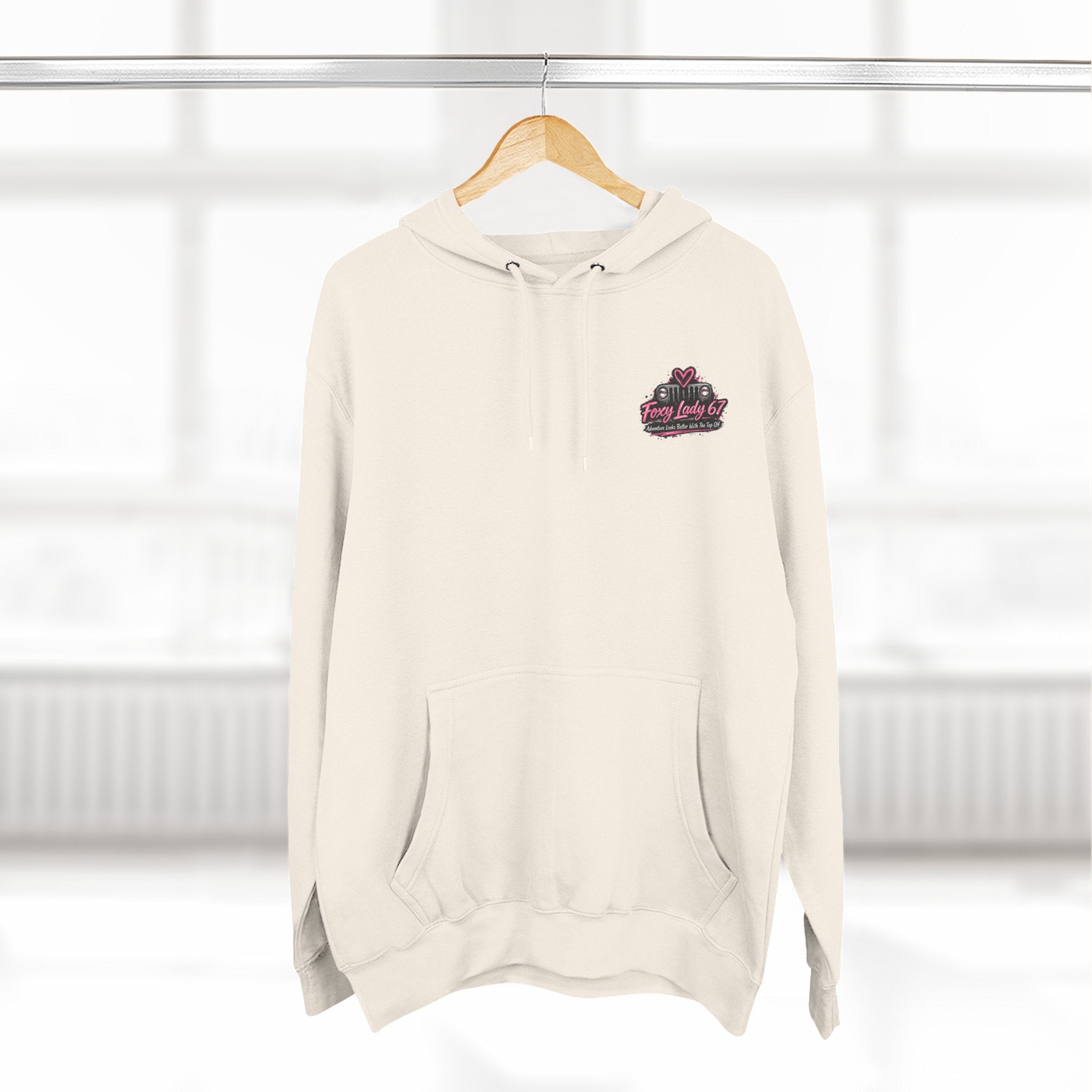 Let's Get Naked Jeep (design on front and back) Three-Panel Fleece Hoodie
