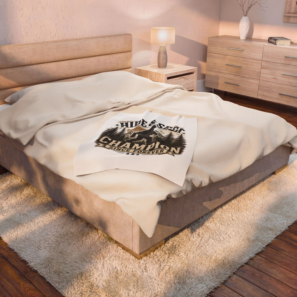 Hide & Seek Champion Since Forever Bigfoot Velveteen Plush Blanket