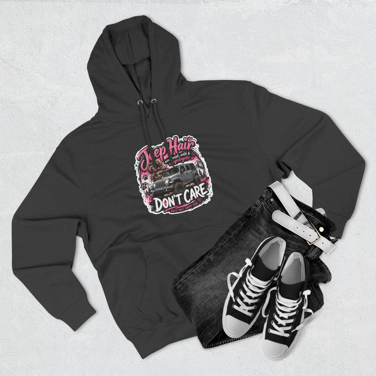 Jeep Hair Don't Care Three-Panel Fleece Hoodie