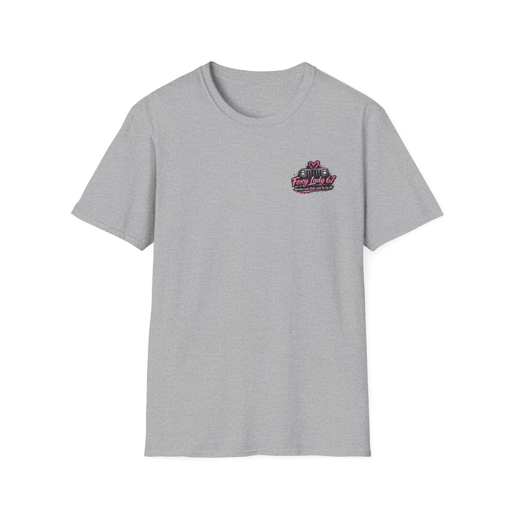 Lets Get Naked Jeep (design on front and back) Softstyle T-Shirt