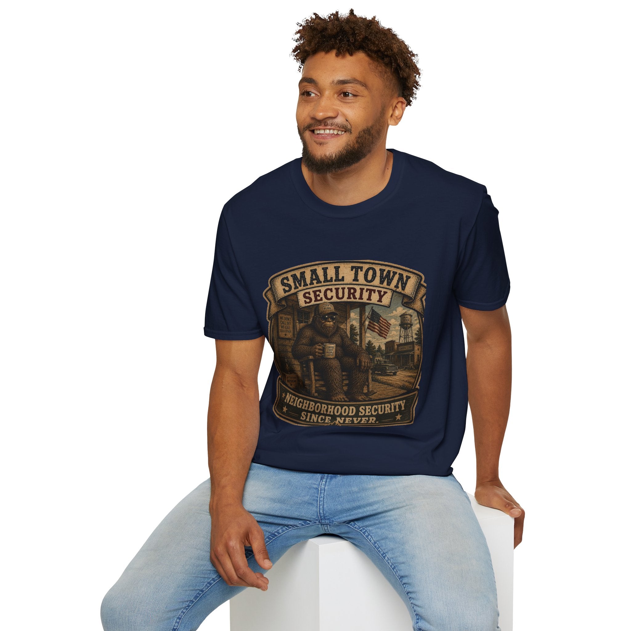 Small Town Security T‑Shirt — Funny Neighborhood Watch Graphic Tee