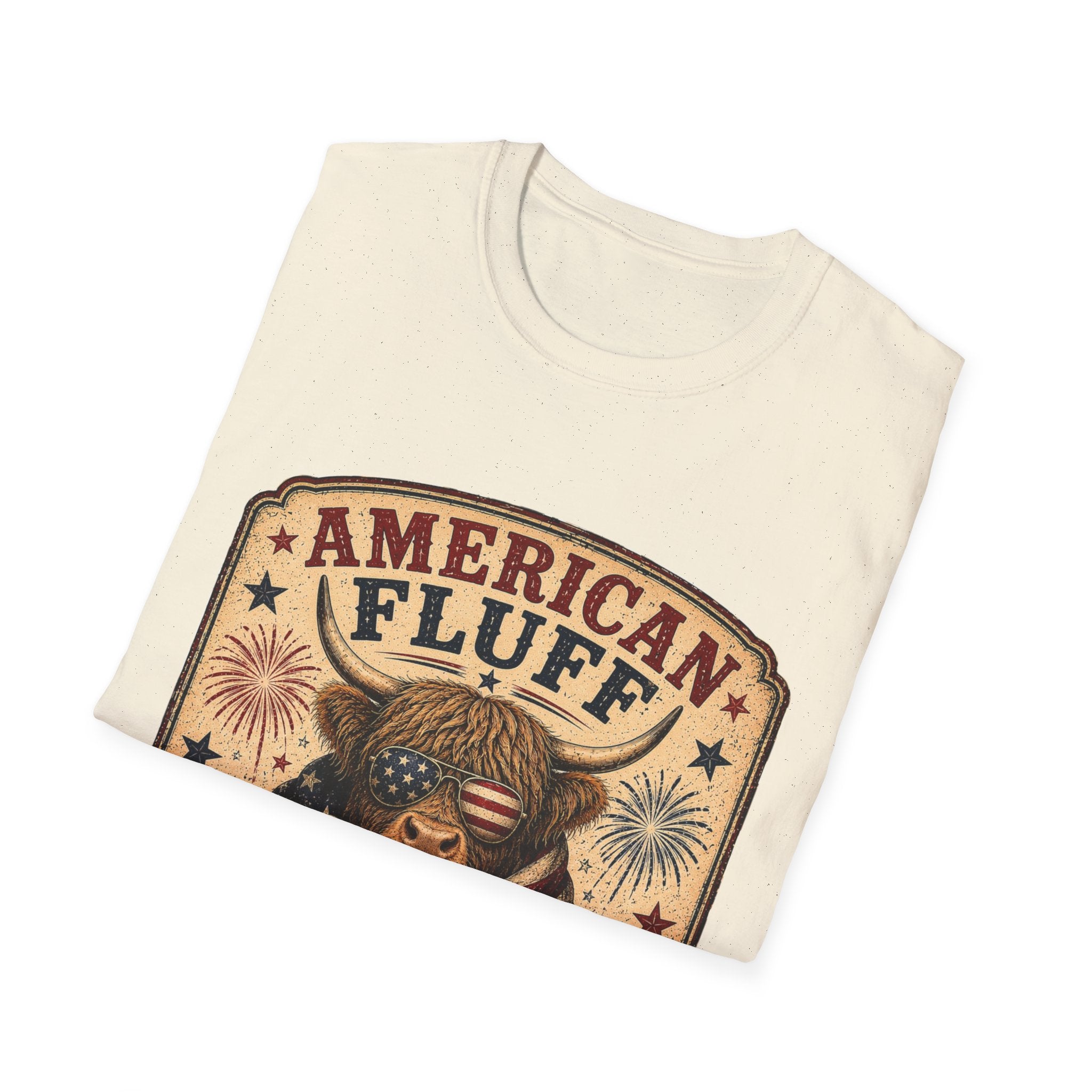 American Fluff Highland Cow Unisex Softstyle T-Shirt