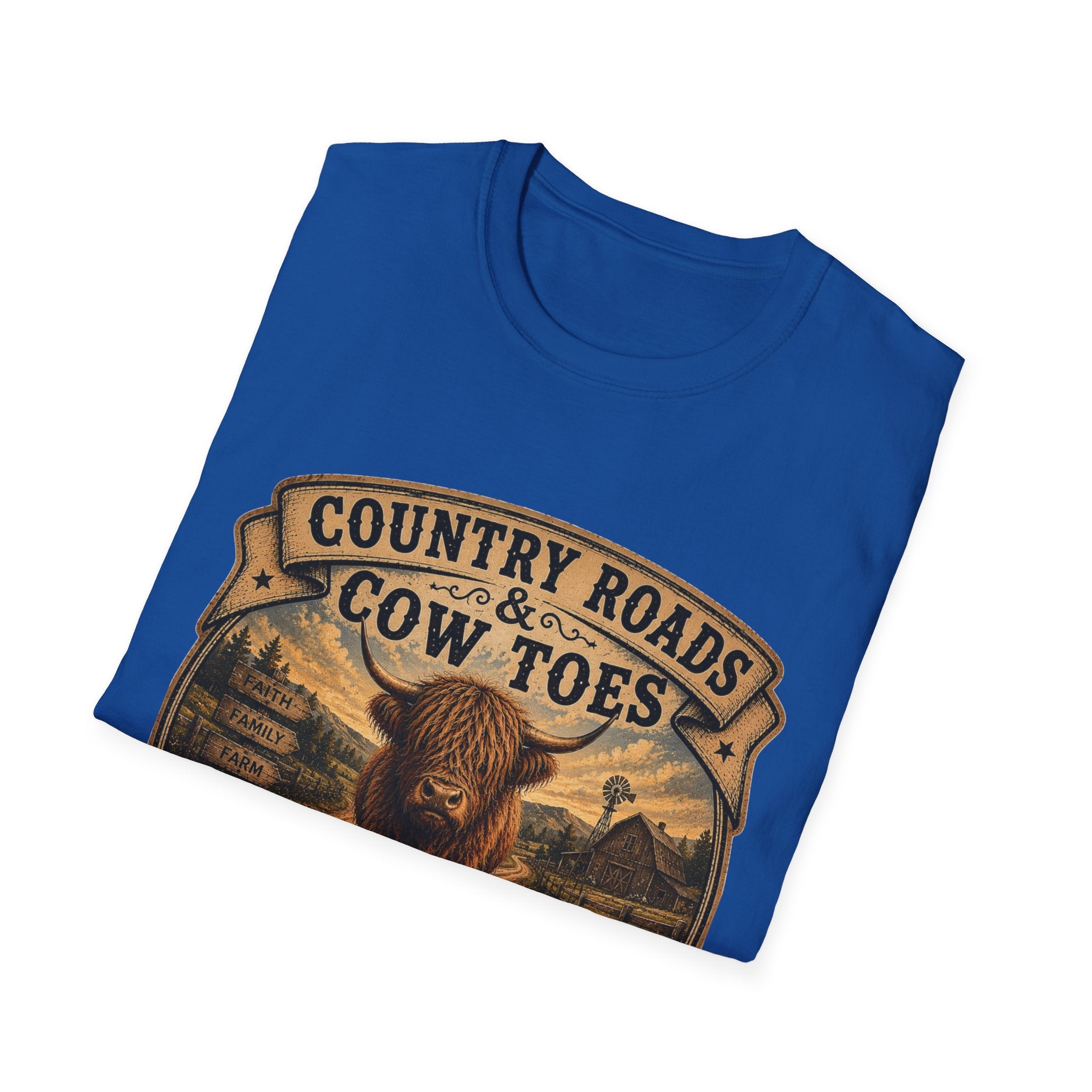 Country Roads Cow Toes Unisex Softstyle T-Shirt