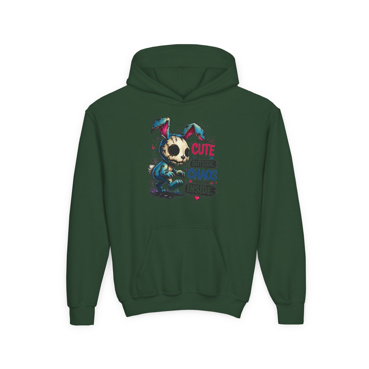 Cute on the Outside Choas on the Inside Youth Heavy Blend Hooded Sweatshirt