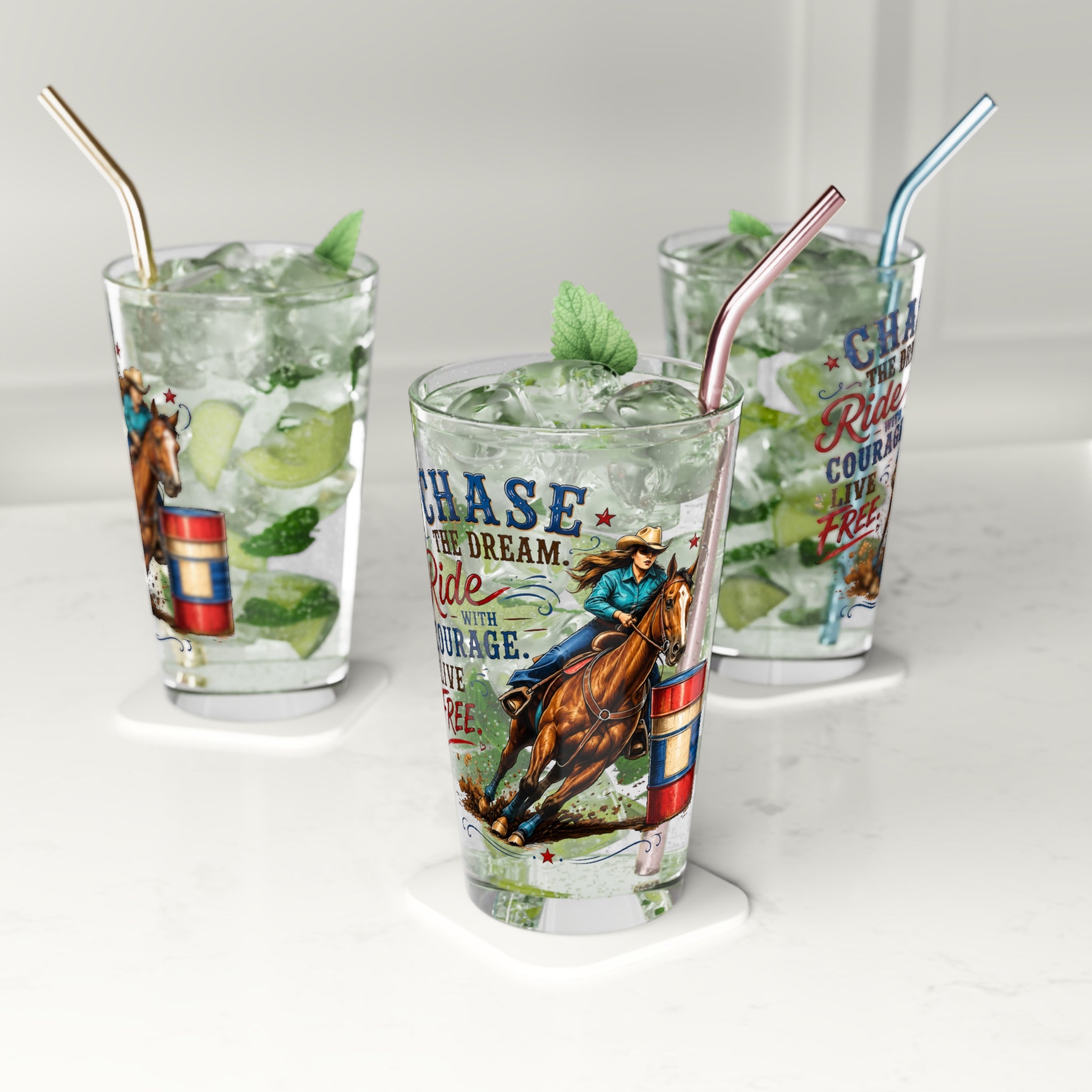 Chase the Dream Horse Pint Glass, 16oz