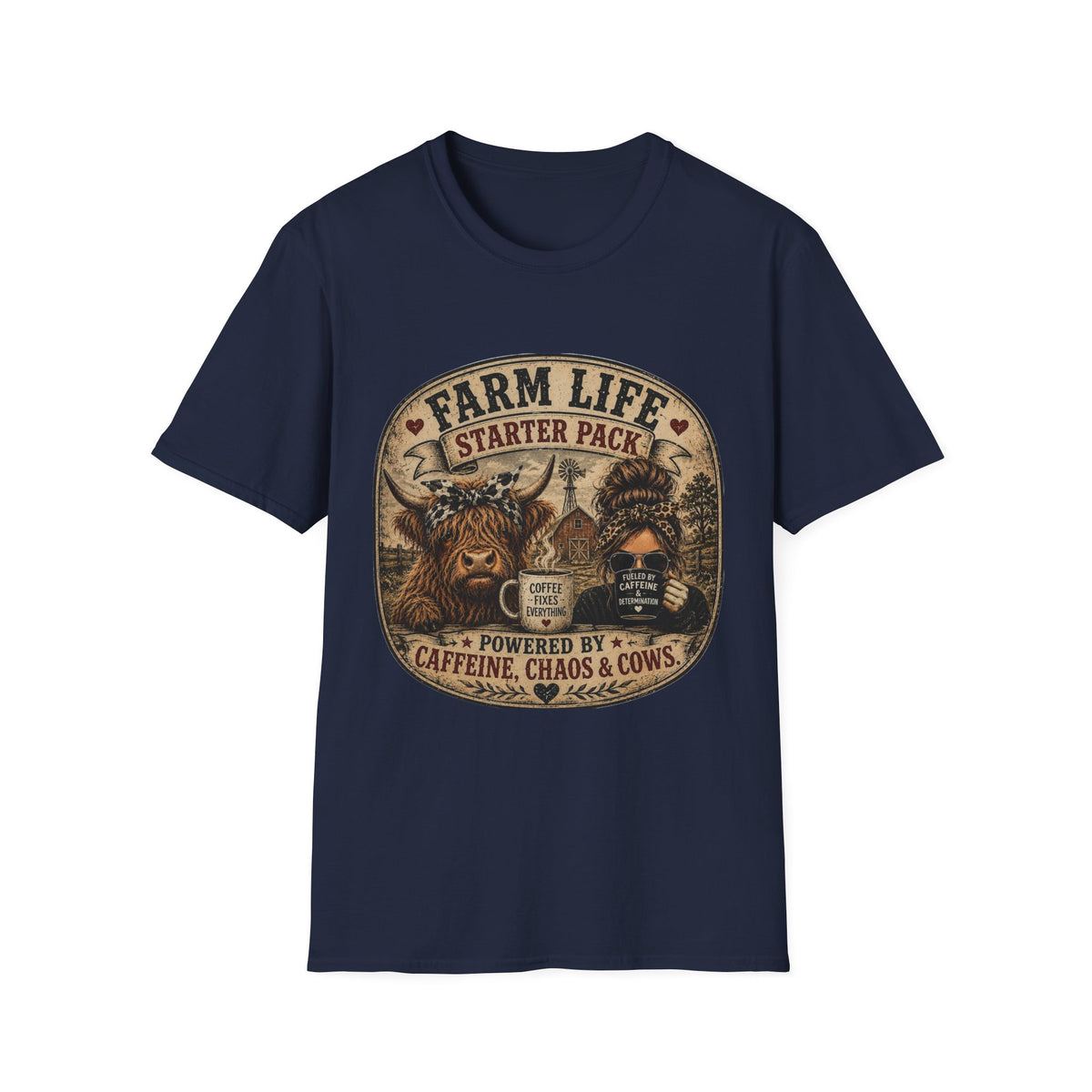 Farm Life Highland Cow Unisex Softstyle T-Shirt