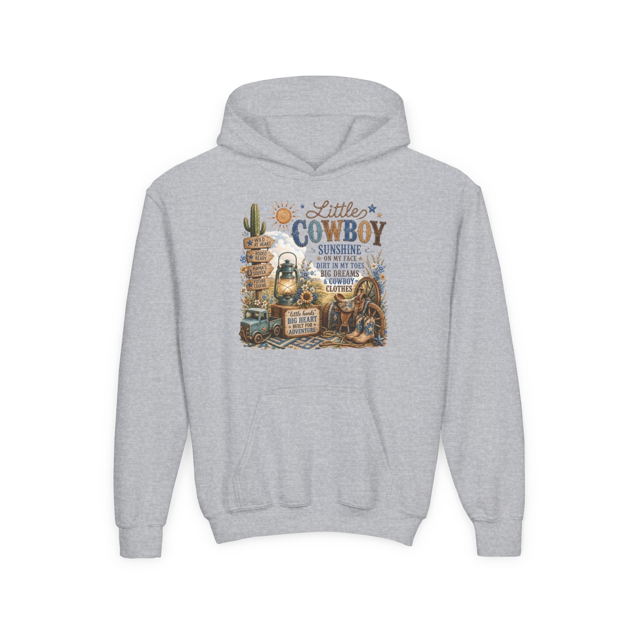 "Little Cowboy" Western Sunshine Graphic Sweatshirt - Youth Hoodie