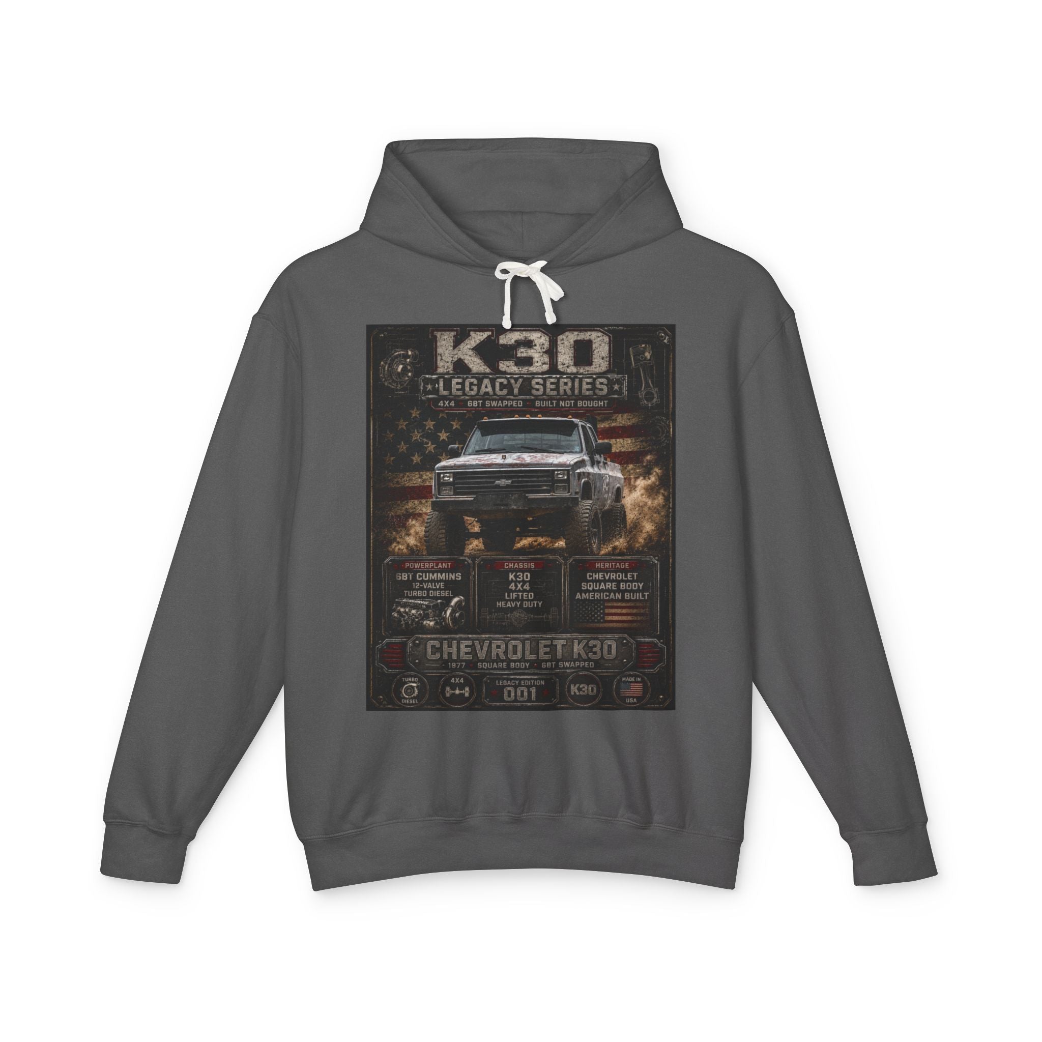 K30 Legacy Series Chevrolet K30 Truck Hoodie — Vintage Off-Road Mechanic Sweatshirt