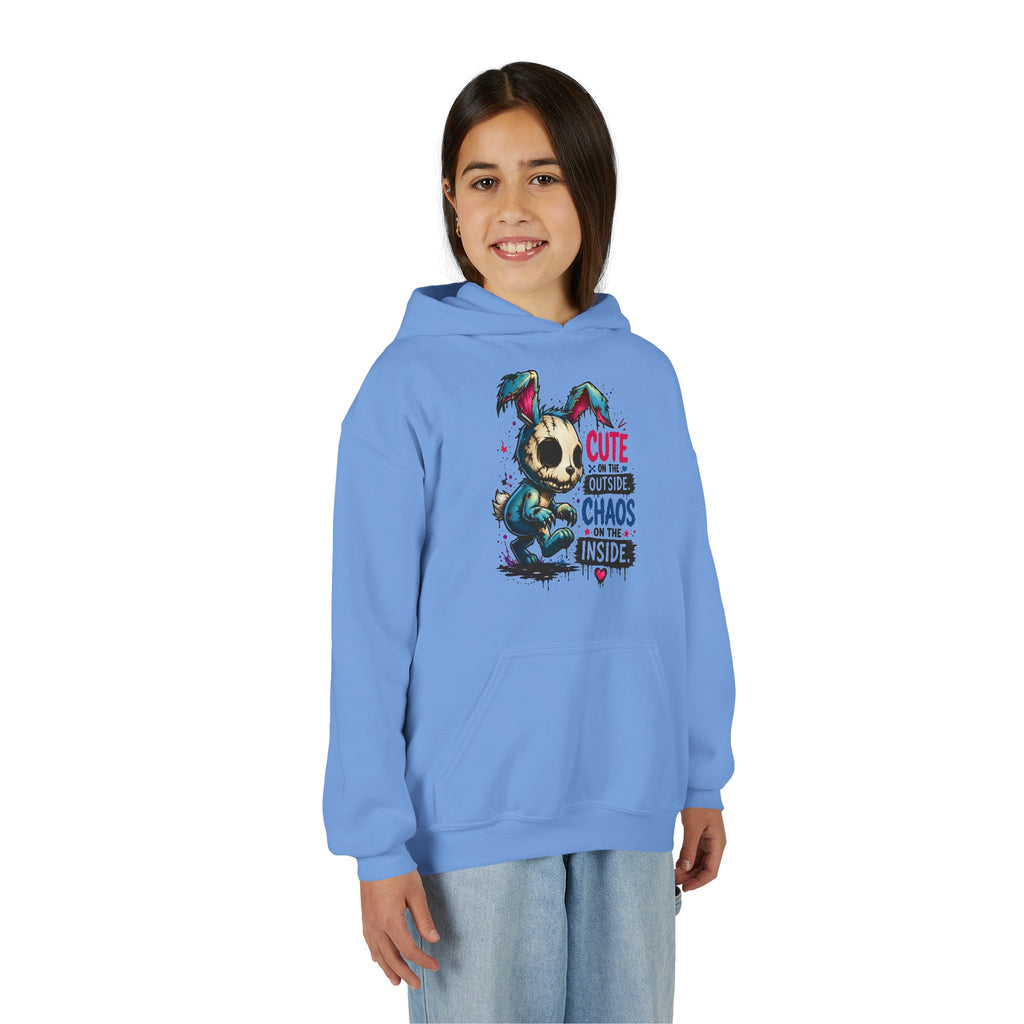 Cute on the Outside Choas on the Inside Youth Heavy Blend Hooded Sweatshirt