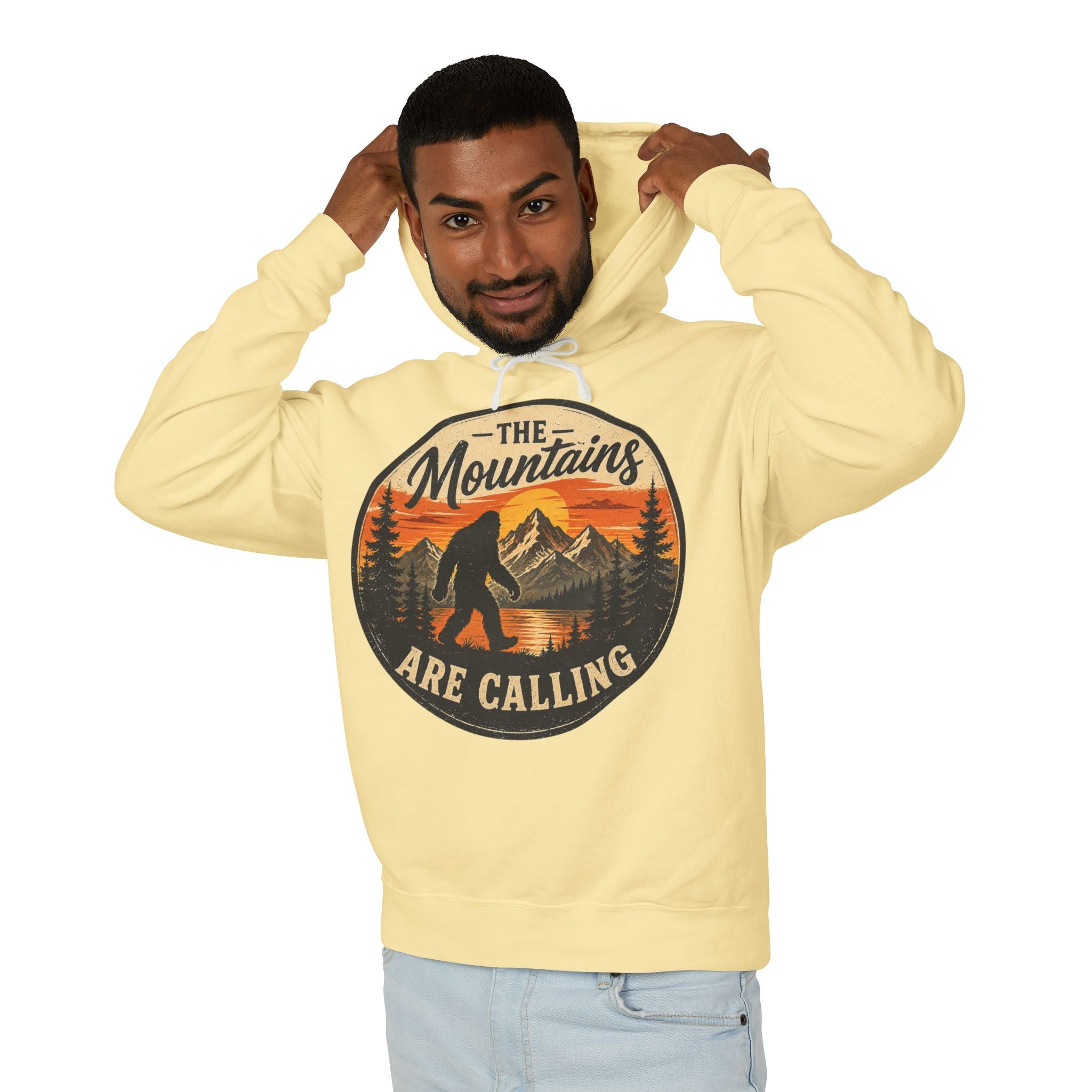 The Mountains Are Calling Hoodie — Outdoor Adventure Graphic Hooded Sweatshirt