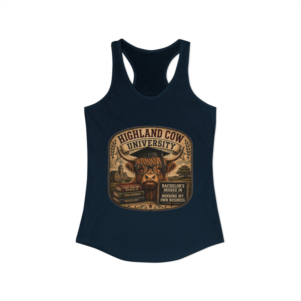 Highland Cow University Women's Ideal Racerback Tank