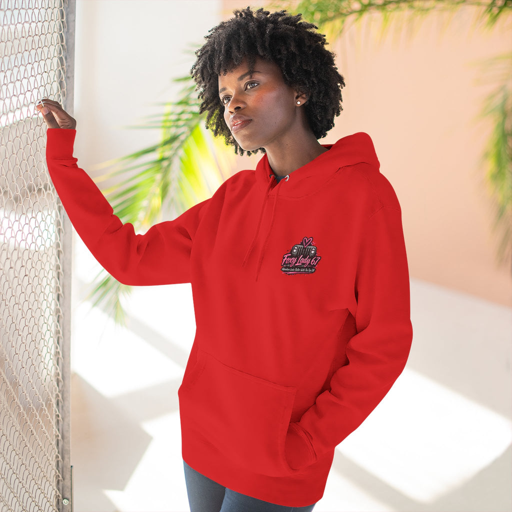 Let's Get Naked Jeep (design on front and back) Three-Panel Fleece Hoodie