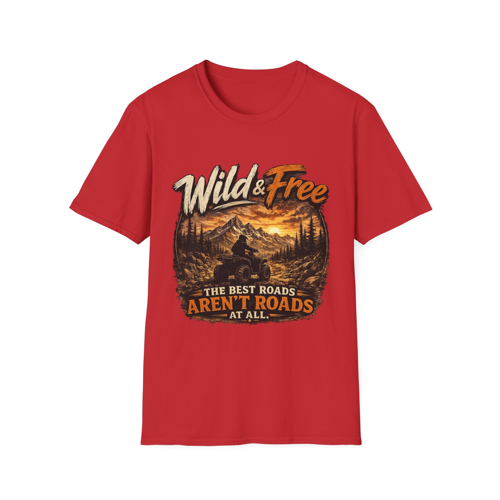 Wild & Free Mountain T-Shirt — 'The Best Roads Aren't Roads At All' Adventure Tee