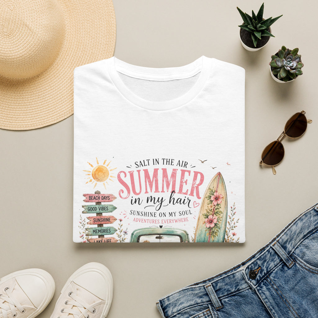 Summer in My Hair T-Shirt — 'Salt in the Air' Beach Vintage Surf Tee