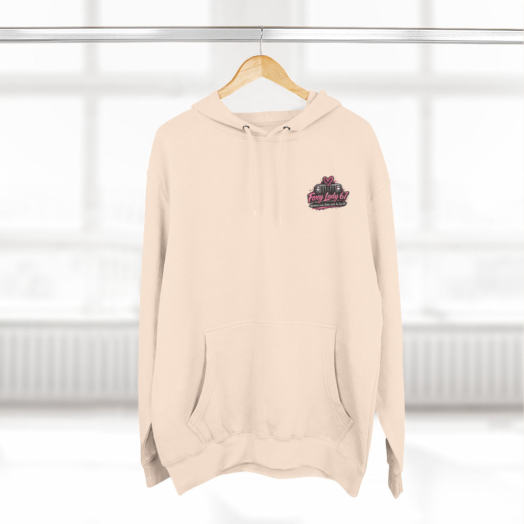 Let's Get Naked Jeep (design on front and back) Three-Panel Fleece Hoodie