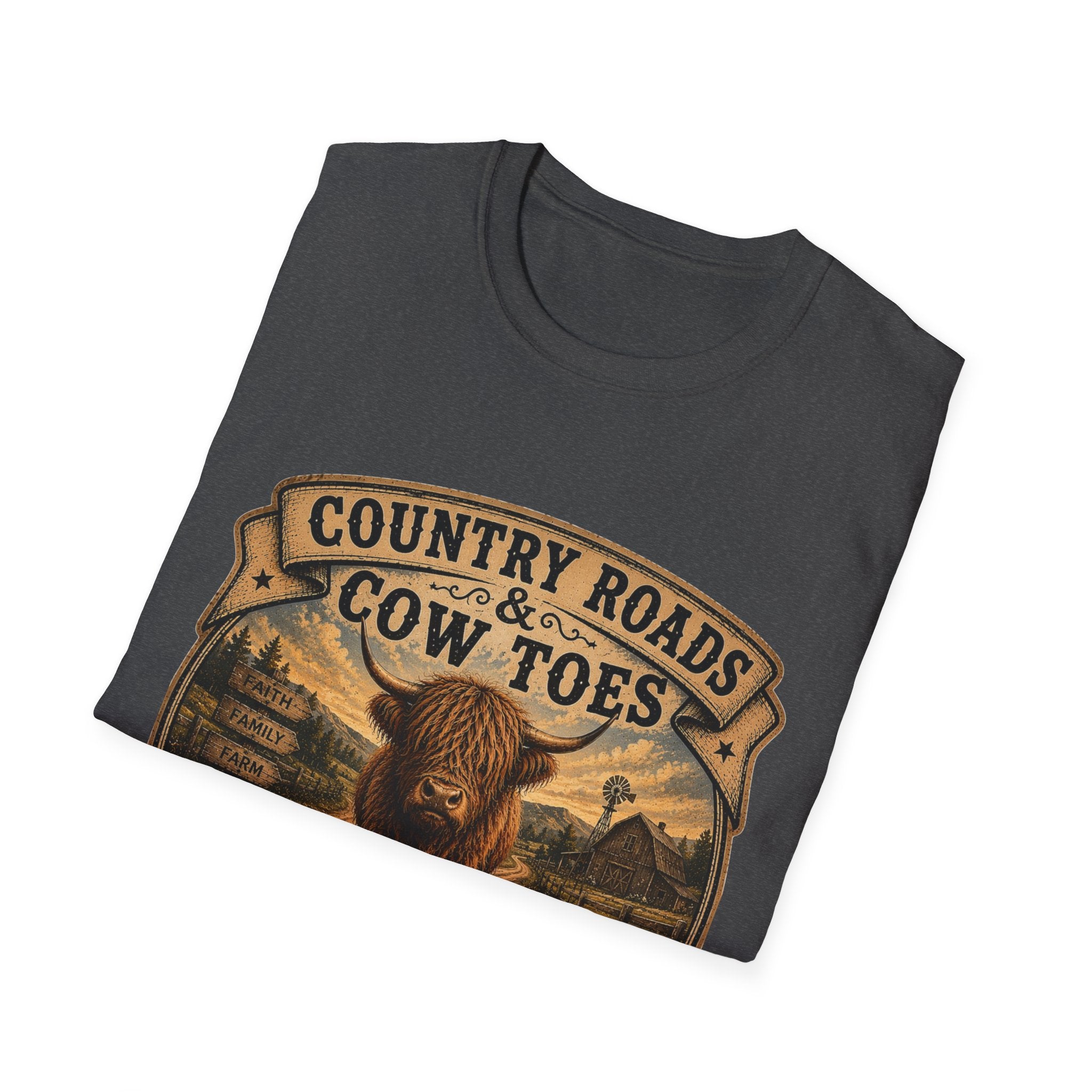 Country Roads Cow Toes Unisex Softstyle T-Shirt