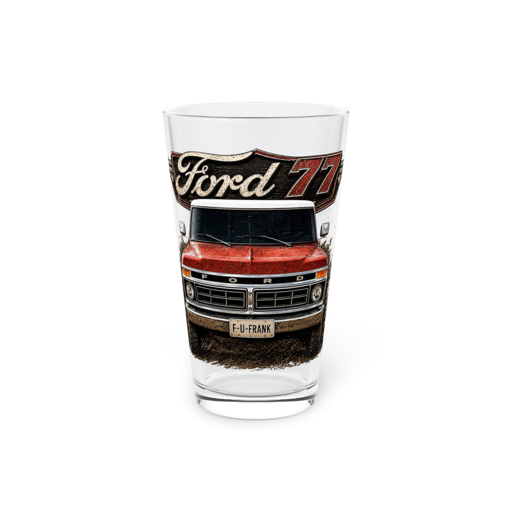Vintage Ford Truck Pint Glass — 16oz Classic Pickup Beer Glass