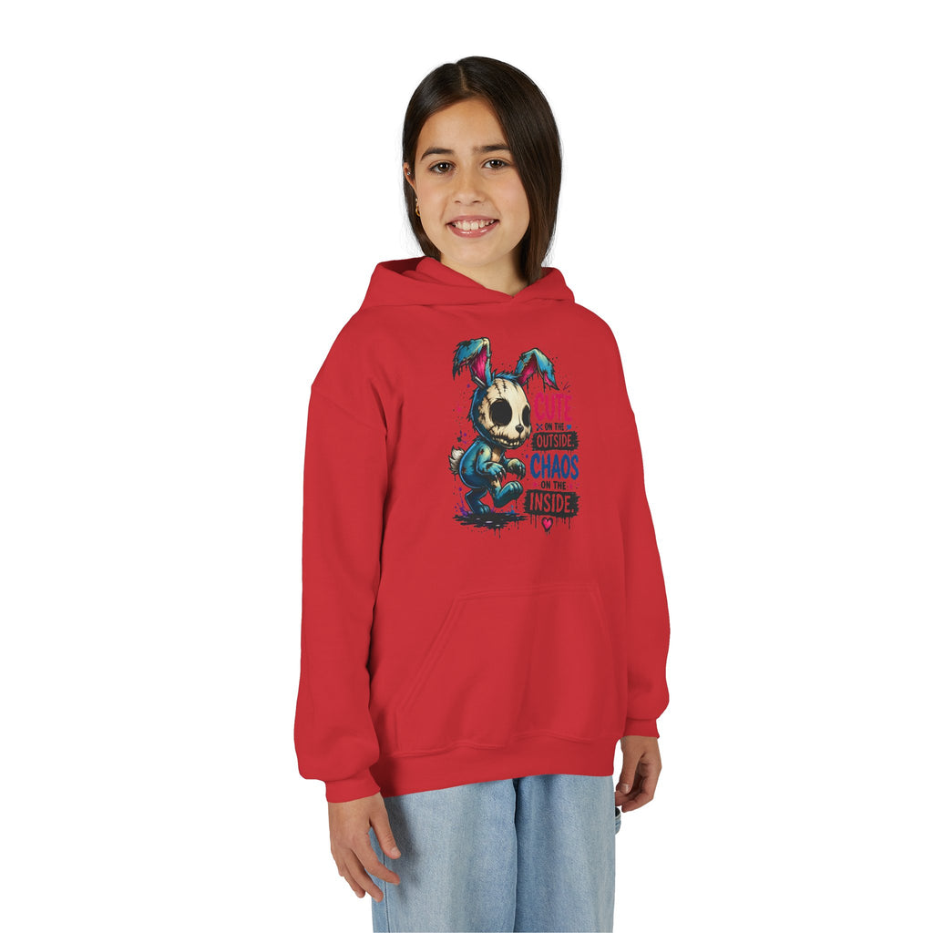 Cute on the Outside Choas on the Inside Youth Heavy Blend Hooded Sweatshirt