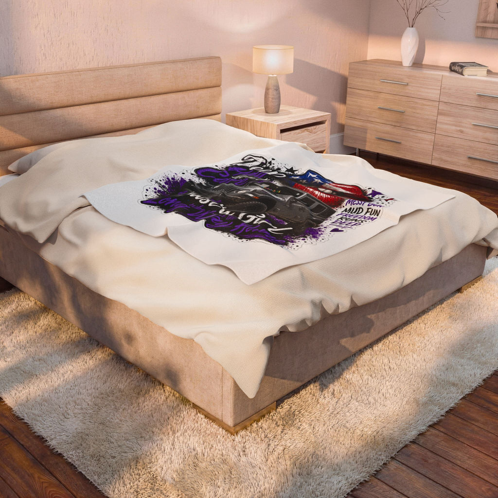 Just A Girl On A Long Way Home Jeep Velveteen Plush Blanket
