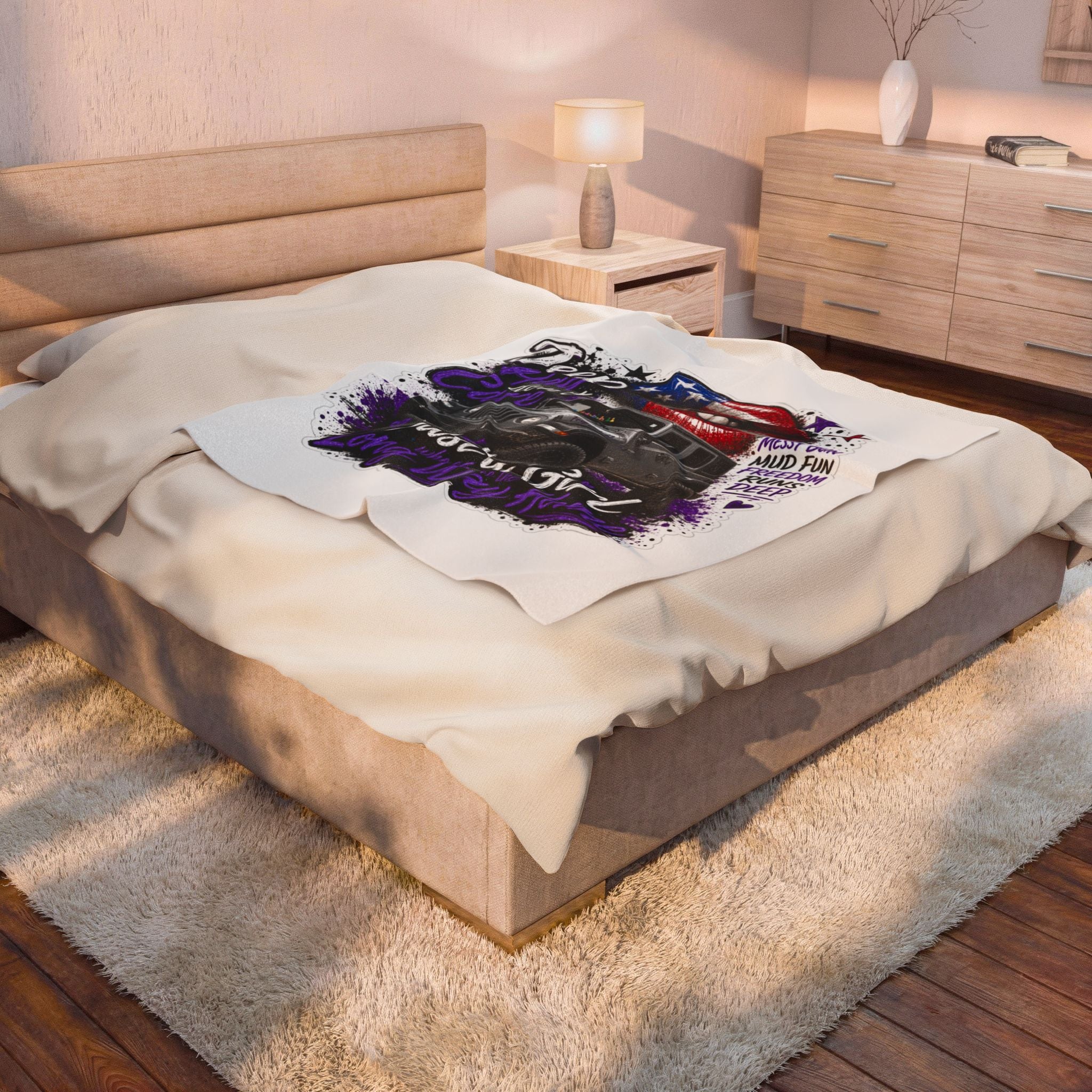 Just A Girl On A Long Way Home Jeep Velveteen Plush Blanket