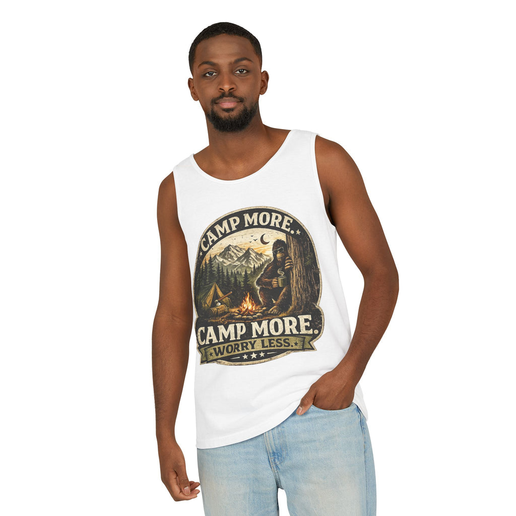 Camp More Worry Less Bigfoot Tank Top