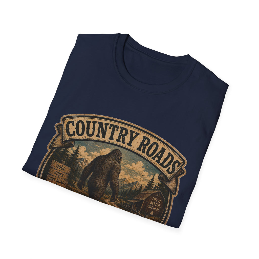 Country Roads T-Shirt — Vintage Bigfoot Scenic Travel Tee