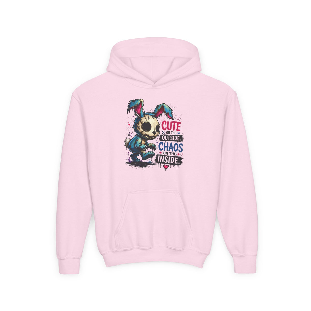 Cute on the Outside Choas on the Inside Youth Heavy Blend Hooded Sweatshirt