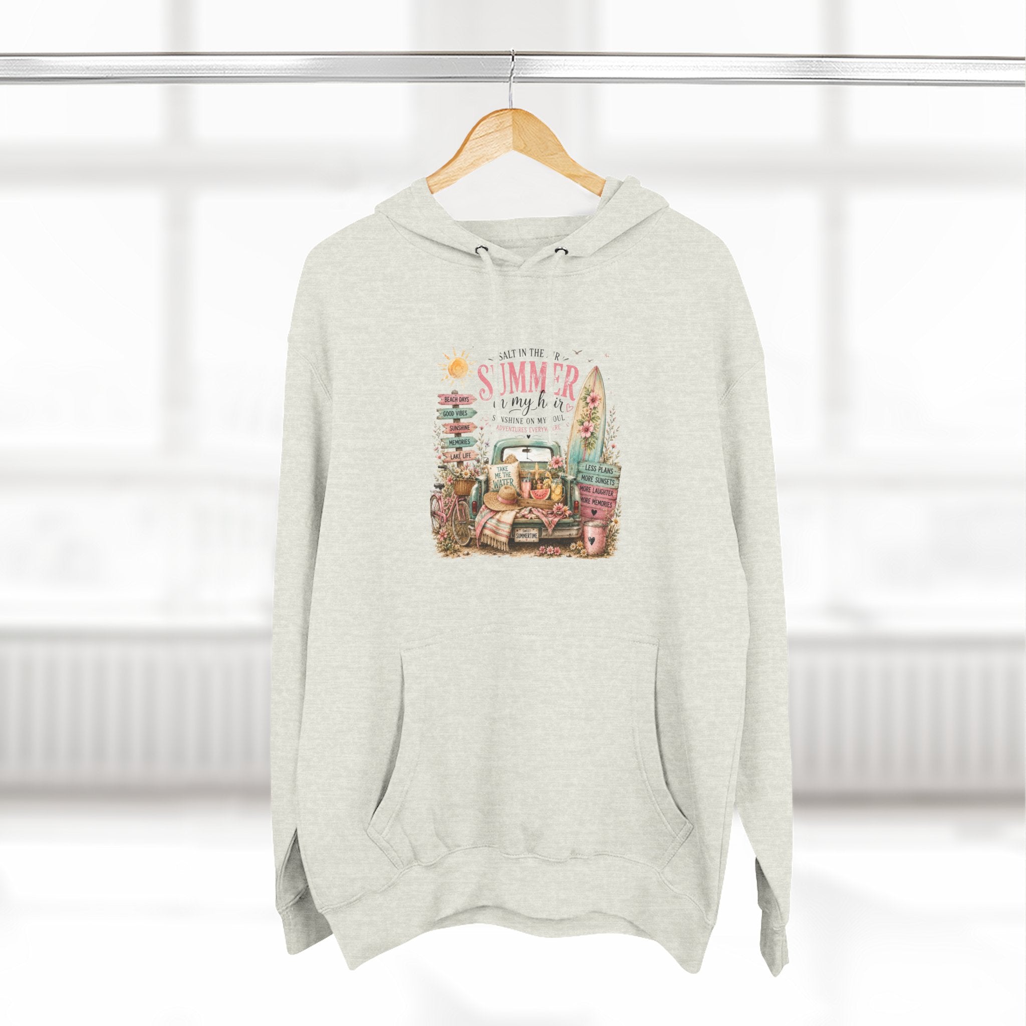 Salt in the Air Summer In my Hair - Women's Pull Over Hoodie