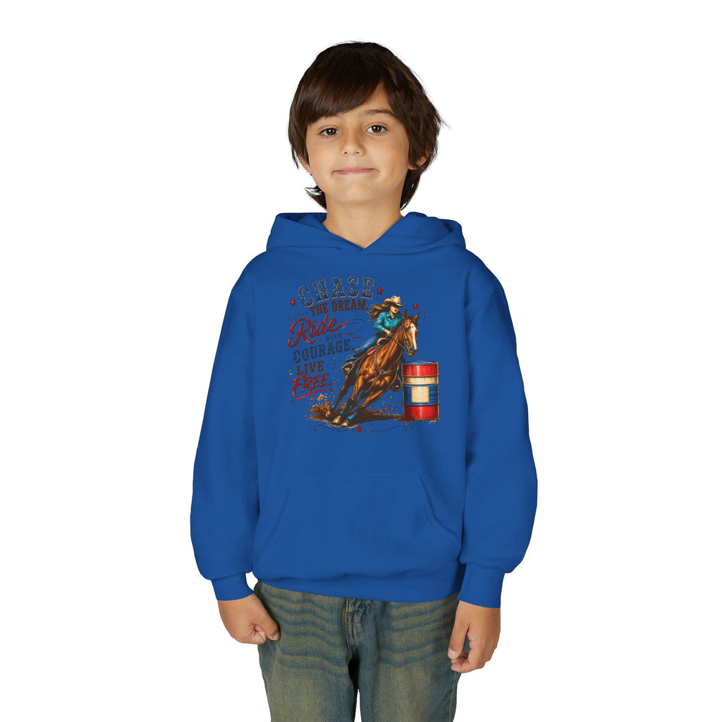 Chase the Dream with Courage Youth Heavy Blend Hooded Sweatshirt