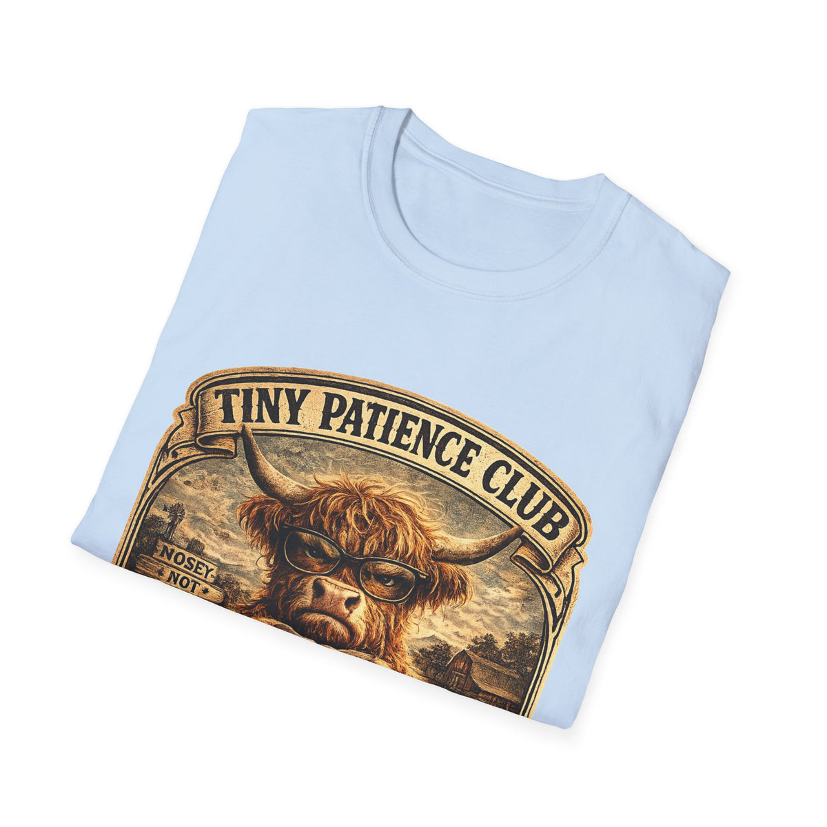Tiny Patience Club Highland Cow Unisex Softstyle T-Shirt