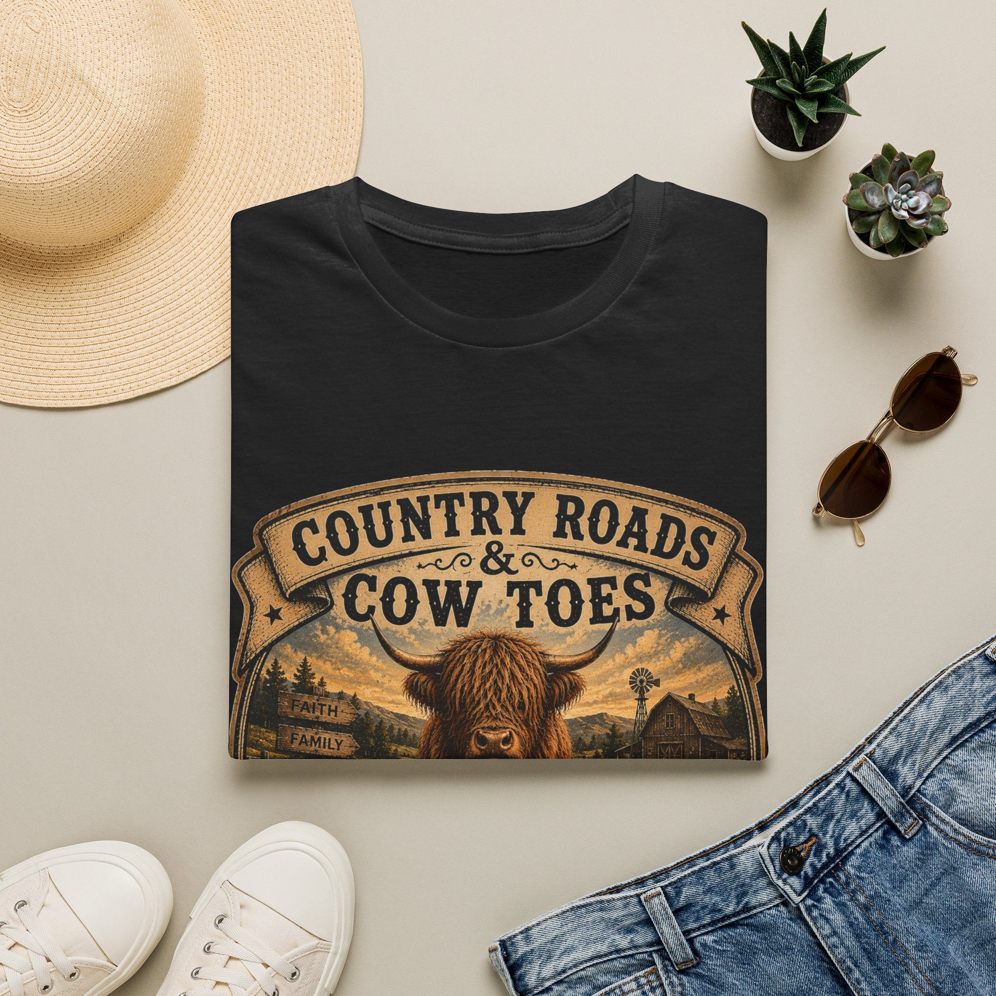 Country Roads Cow Toes Unisex Softstyle T-Shirt
