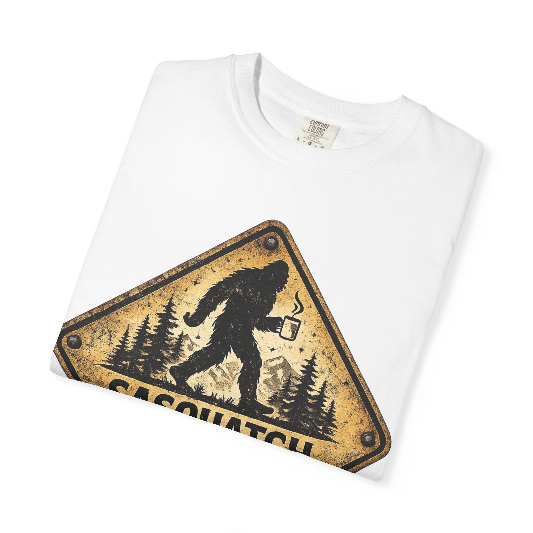 Sasquatch Crossing T-Shirt — Vintage Bigfoot Warning Sign Tee