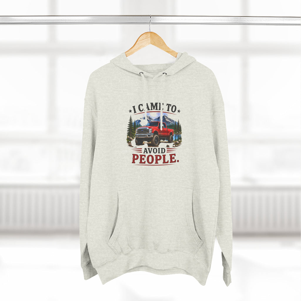 I Came to Avoid People Truck Three-Panel Fleece Hoodie